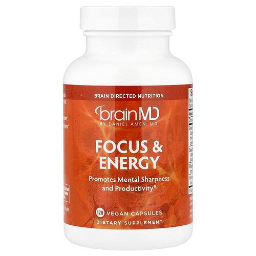 브레인MD BrainMD, Focus & 에너지, 베지 캡슐 120정