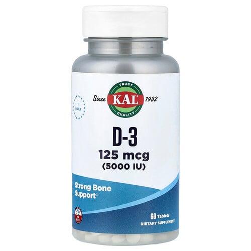 KAL, D-3, 125mcg(5,000IU), 60정
