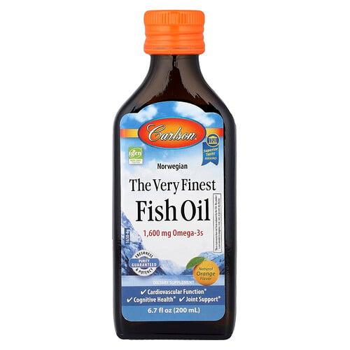 칼슨 Carlson, 노르웨이산, 최고급 피쉬 오일, 천연 오렌지, 200ml(6.7fl oz)