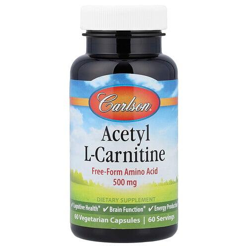 칼슨 Carlson, 아세틸 l-카르니틴, 500mg, 베지 캡슐 60정