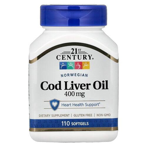 21 센츄리 21st Century, 노르웨이산 대구 간유, 400mg, 소프트젤 110정 상품 이미지