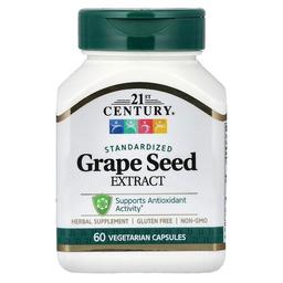 21 센츄리 21st Century, 포도씨 추출물, 표준화, 베지 캡슐 60정(캡슐 1정당 50mg)