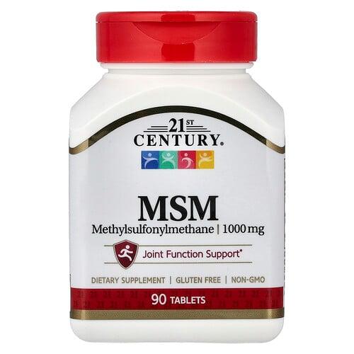 21 센츄리 21st Century, MSM, 메틸설포닐메테인, 1,000mg, 90정