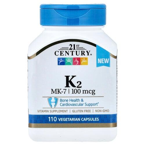 21 센츄리 21st Century, 비타민K2, 100mcg, 베지 캡슐 110정