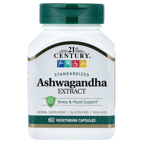 21 센츄리 21st Century, 아슈와간다 추출물, 표준화, 베지 캡슐 60정(캡슐 1정당 500mg)