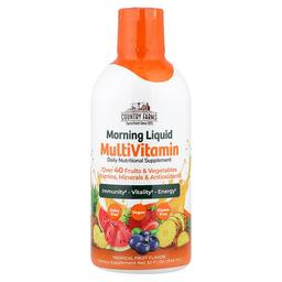 Country Farms, 아침 액상 종합비타민, 열대 과일, 946ml(32fl oz)