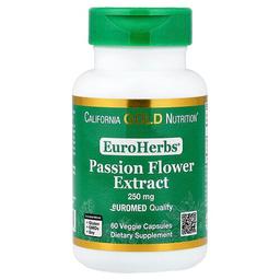 캘리포니아 골드 뉴트리션 California Gold Nutrition, EuroHerbs®, 시계꽃 추출물, Euromed 품질, 250mg, 베지 캡슐 60정