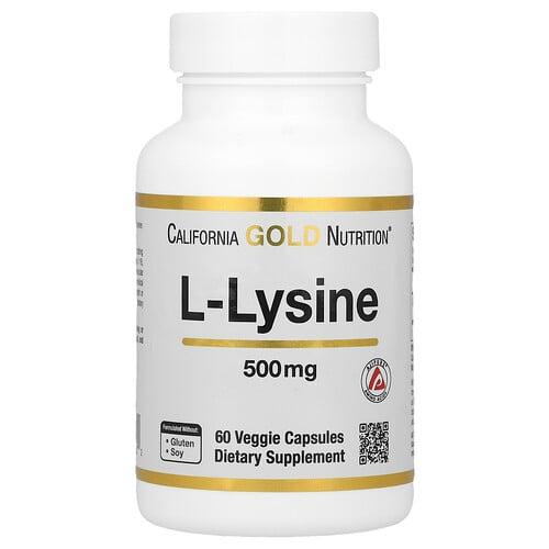 캘리포니아 골드 뉴트리션 California Gold Nutrition, L-라이신, 500 mg, 베지 캡슐 60정