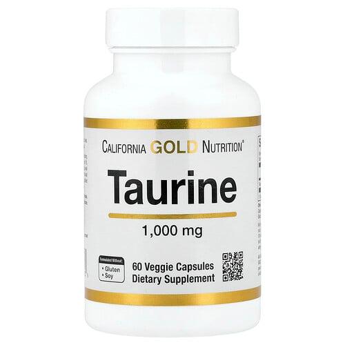 캘리포니아 골드 뉴트리션 California Gold Nutrition, 타우린, 1,000mg, 베지 캡슐 60정