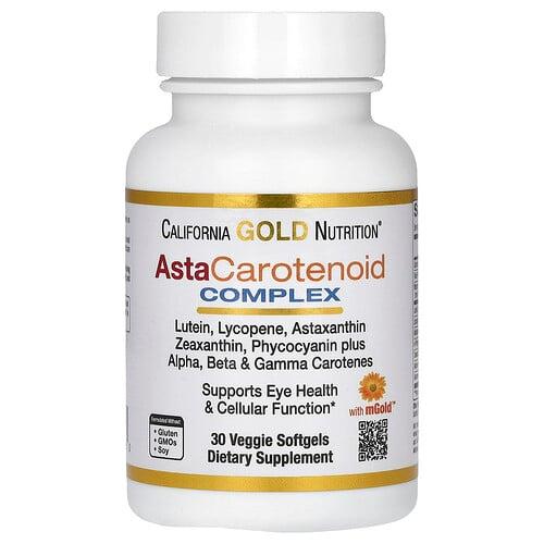 캘리포니아 골드 뉴트리션 California Gold Nutrition, 아스타카로티노이드 복합체, 루테인, 라이코펜, 아스타잔틴, 비타민A 함유, 베지 소프트젤 30정 상품 이미지
