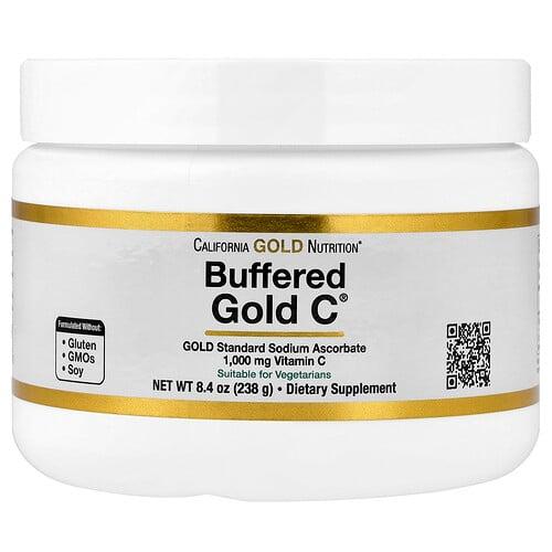 캘리포니아 골드 뉴트리션 California Gold Nutrition, Buffered Gold C®, 비산성 비타민C 분말, 아스코르브산 나트륨, 238g(8.4oz)