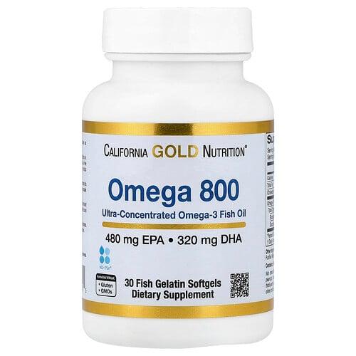 캘리포니아 골드 뉴트리션 California Gold Nutrition, Omega 800 초고농축 오메가3 피쉬 오일, kd-pur® 트리글리세리드 형태, 피쉬 젤라틴 소프트젤 30정(소프트젤당 1,000mg)