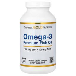캘리포니아 골드 뉴트리션 California Gold Nutrition, 오메가3, 프리미엄 피쉬 오일, 피쉬 젤라틴 소프트젤 240정