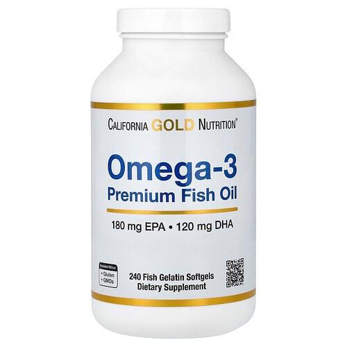 캘리포니아 골드 뉴트리션 California Gold Nutrition, 오메가3, 프리미엄 피쉬 오일, 피쉬 젤라틴 소프트젤 240정 상품 이미지
