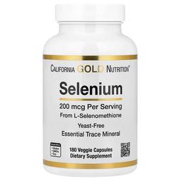 캘리포니아 골드 뉴트리션 California Gold Nutrition, 셀레늄, 효모 무함유, 200mcg, 베지 캡슐 180정