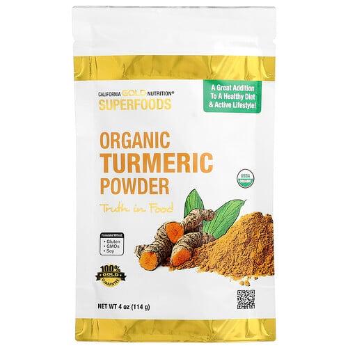 캘리포니아 골드 뉴트리션 California Gold Nutrition, 슈퍼 푸드, 유기농 강황 분말, 114g(4oz)