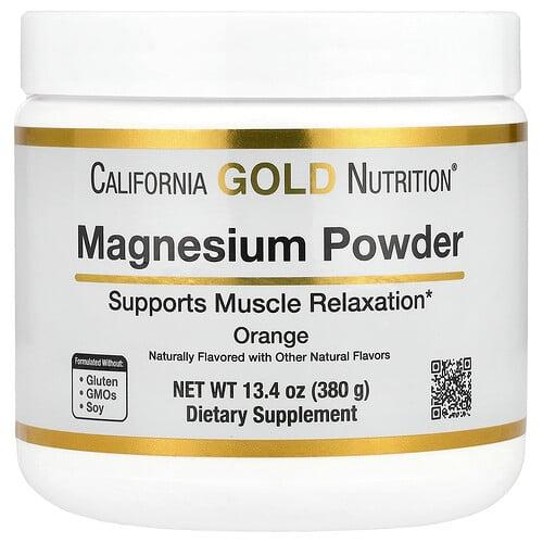 캘리포니아 골드 뉴트리션 California Gold Nutrition, 마그네슘 분말 음료, 오렌지, 380g(13.4oz) 상품 이미지