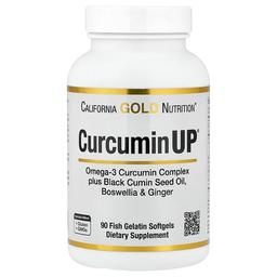 캘리포니아 골드 뉴트리션 California Gold Nutrition, CurcuminUP™ 오메가3 커큐민 복합체, 블랙 커민 씨오일, 보스웰리아, 생강 함유, 피쉬 젤라틴 소프트젤 90정