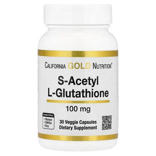 캘리포니아 골드 뉴트리션 California Gold Nutrition, S-아세틸 L-글루타치온, 100mg, 베지 캡슐 30정