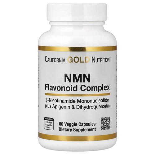 캘리포니아 골드 뉴트리션 California Gold Nutrition, NMN 플라보노이드 복합체, 아피제닌 및 디하이드로퀘르세틴 함유, 베지 캡슐 60정