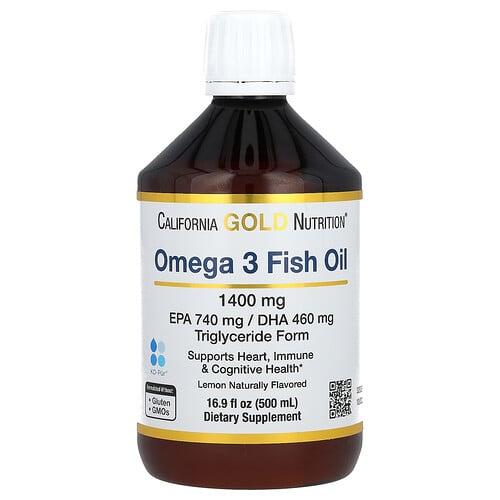 캘리포니아 골드 뉴트리션 California Gold Nutrition, 오메가3 피쉬 오일, 노르웨이산 트리글리세리드, 천연 레몬 맛, 500ml(16.9fl oz)