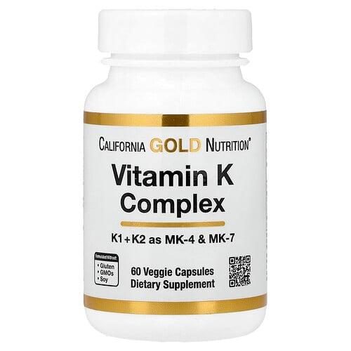 캘리포니아 골드 뉴트리션 California Gold Nutrition, 비타민K 복합체, 베지 캡슐 60정