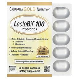 캘리포니아 골드 뉴트리션 California Gold Nutrition, LactoBif® 100 프로바이오틱, 1,000억CFU, 베지 캡슐 60정