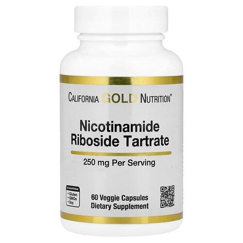 캘리포니아 골드 뉴트리션 California Gold Nutrition, Nicotinamide Riboside Tartrate(NR), 250mg, 베지 캡슐 60정