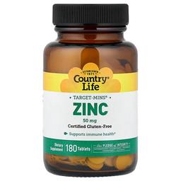컨츄리 라이프 Country Life, Target-Mins®, 아연, 50mg, 180정