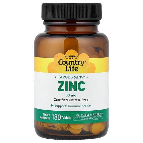 컨츄리 라이프 Country Life, Target-Mins®, 아연, 50mg, 180정 상품 이미지