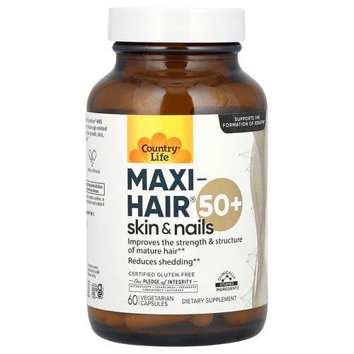 컨츄리 라이프 Country Life, Maxi-Hair, 피부 및 손발톱, 50세 이상, 베지 캡슐 60정