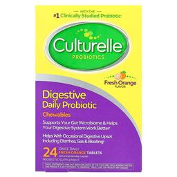 컬처렐 Culturelle, Digestive 데일리 프로바이오틱 츄어블, 프레시 오렌지, 1일 1회 24정(1정당 53mg)
