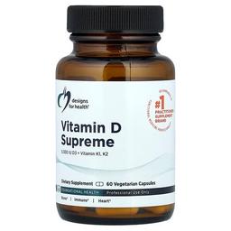 디자인 포 헬스 Designs For Health, 비타민D 슈프림, D3 + 비타민K1, K2, 베지 캡슐 60정