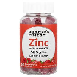 닥터스 파이니스트 Doctor's Finest, 아연 구미젤리, 베리 맛, 구미젤리 60개(구미젤리 1개당 25mg)