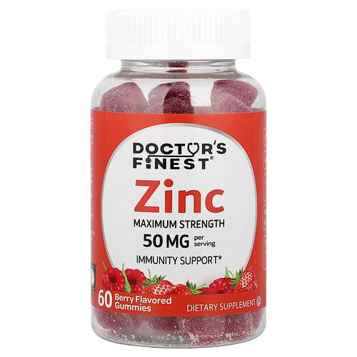 닥터스 파이니스트 Doctor's Finest, 아연 구미젤리, 베리 맛, 구미젤리 60개(구미젤리 1개당 25mg)