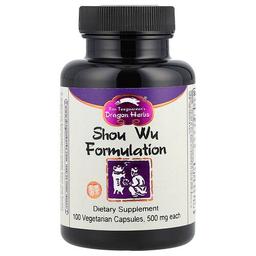 드래곤 허브 Dragon Herbs, Shou Wu Formulation, 500mg, 식물성 캡슐 100정