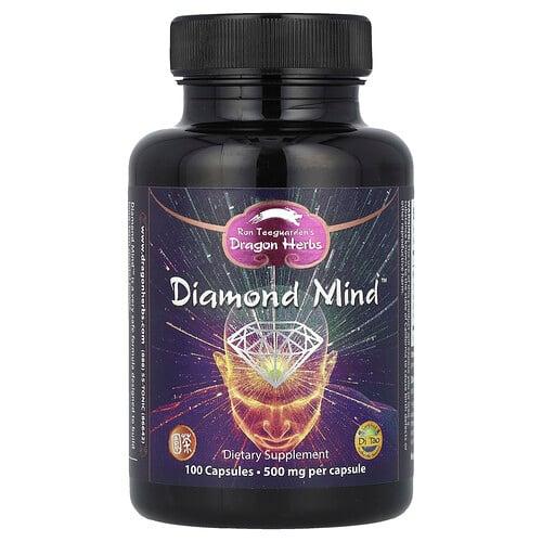드래곤 허브 Dragon Herbs, 다이아몬드 마인드, 500mg, 캡슐 100정