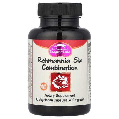드래곤 허브 Dragon Herbs, Rehmannia Six 콤비네이션, 베지 캡슐 100정