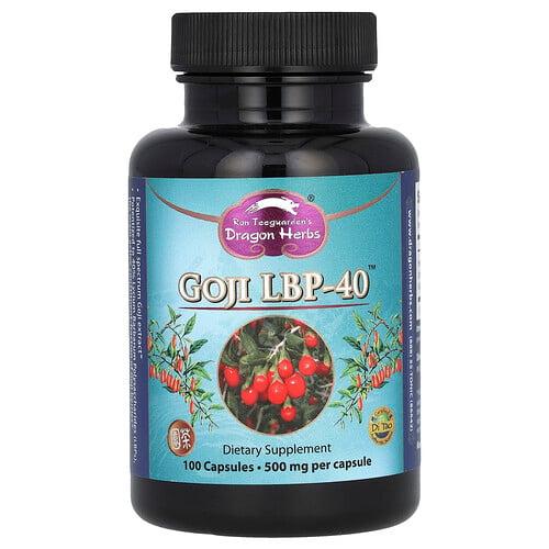 드래곤 허브 Dragon Herbs, 구기자 LBP-40, 500mg, 베지 캡슐 100정