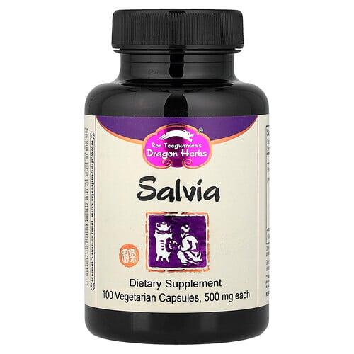 드래곤 허브 Dragon Herbs, 샐비아, 500mg, 베지 캡슐 100정