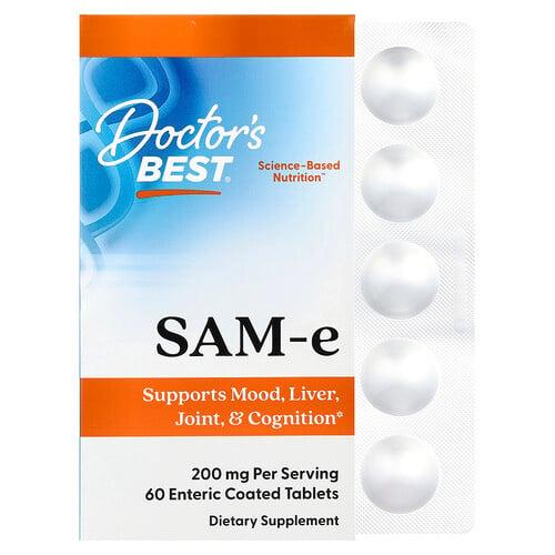 닥터스 베스트 Doctor's Best, SAM-e, 200mg, 장용 코팅 60정