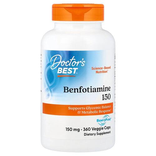 닥터스 베스트 Doctor's Best, BenfoPure® 함유 벤포티아민, 150mg, 베지 캡슐 360정