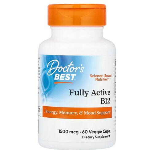 닥터스 베스트 Doctor's Best, 완전 활성 B12, 1,500mcg, 베지 캡슐 60정