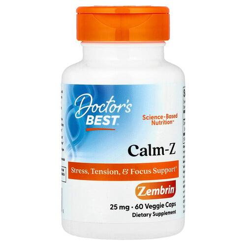 닥터스 베스트 Doctor's Best, Zembrin이 함유된 Calm-Z, 25mg, 베지 캡슐 60정