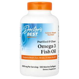 닥터스 베스트 Doctor's Best, 정제된 클리어 오메가3 피쉬 오일, 마린 소프트젤 120정(소프트젤 1정당 1,000mg)