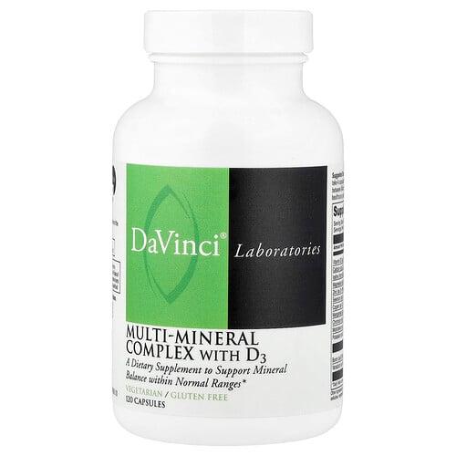 다빈치 래보래토리즈 DaVinci Laboratories, 멀티 미네랄 복합체, D3 함유, 캡슐 120정