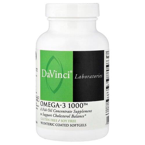 다빈치 래보래토리즈 DaVinci Laboratories, Omega-3 1000, 장용성 소프트젤 90정 상품 이미지