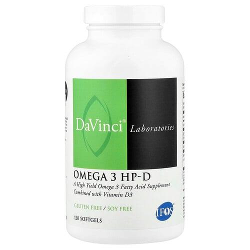 다빈치 래보래토리즈 DaVinci Laboratories, 오메가3 HP-D, 소프트젤 120정 상품 이미지