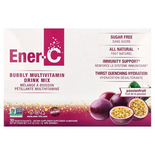 이너 C Ener-C, 비타민C, 종합비타민 드링크 믹스, 무설탕 패션프루트, 1,000mg, 30팩, 개당 5.07g(0.2oz) 상품 이미지