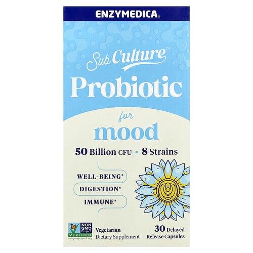 엔자이메디카 Enzymedica, SubCulature™ 프로바이오틱 포 기분, 지연 방출 캡슐 30정 상품 이미지